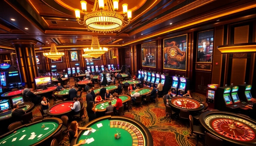 Experience the thrill of gambling at https://f168.me/ with vibrant casino scenes filled with action.