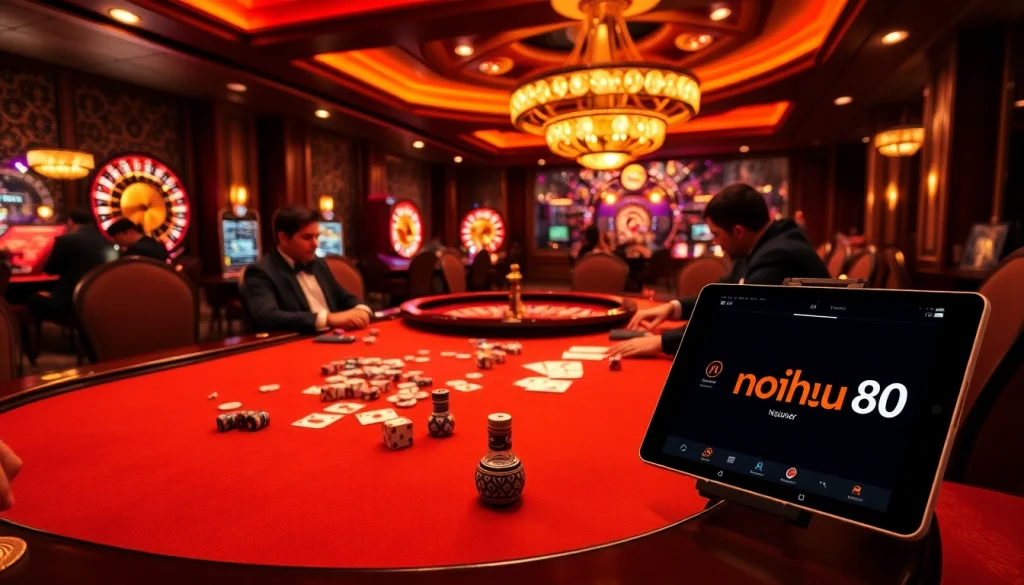 Experience the thrill of nohu90 as players engage in poker and casino games in a luxurious environment.