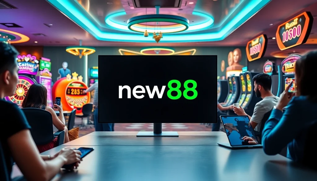 Experience the excitement of online gaming with new88's vibrant interface showcasing popular casino games.