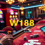 W188 enhances the gaming experience with vibrant casino visuals featuring roulette and poker.