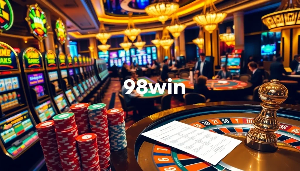 Experience the thrill of winning at 98win casino with vibrant gambling tables and dynamic players.