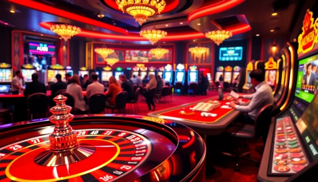 Experience the excitement of AU88 with players enjoying casino games and vibrant online interfaces.