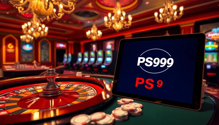 Experienced gamblers enjoying a thrilling moment at PS99 casino table with roulette and poker elements.