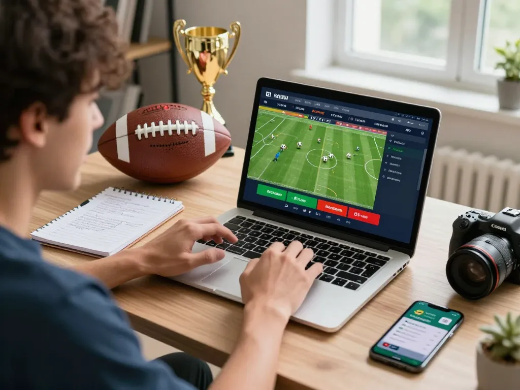 Engaging online betting experience with vaobong 1gom in a modern home office setting.