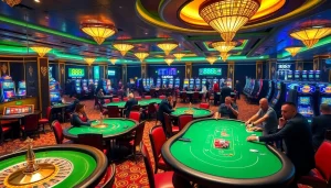 Experience the excitement of 888b in a vibrant casino with players, games, and lively atmosphere.
