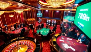 Players enjoying high-stakes games at 789win casino, showcasing vibrant tables and exciting gameplay.