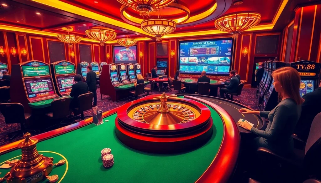Experience high-stakes gaming at tv88.page with thrilling roulette and poker tables.