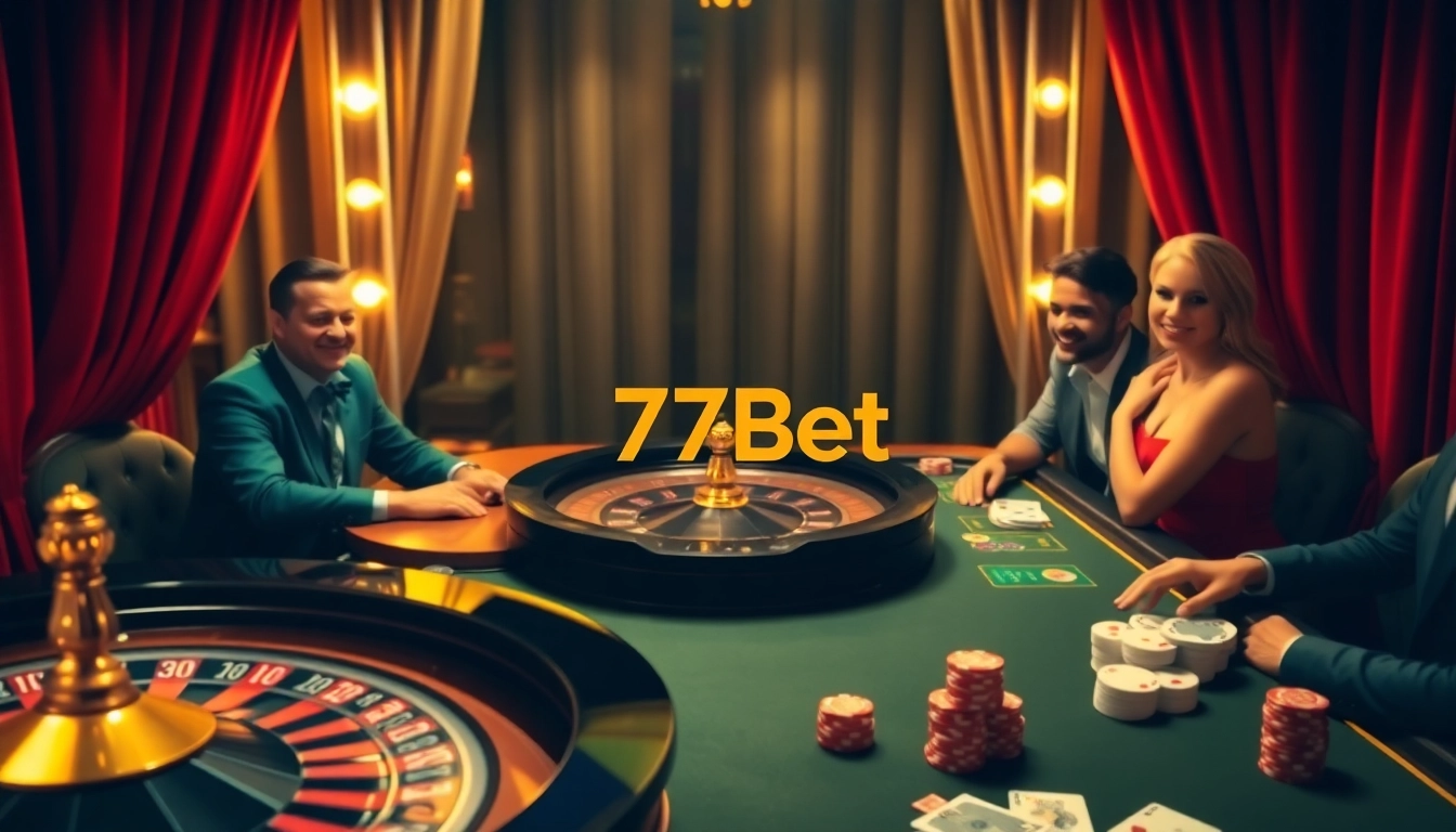 Experience the thrill of victory at 77Bet's luxurious casino tables.