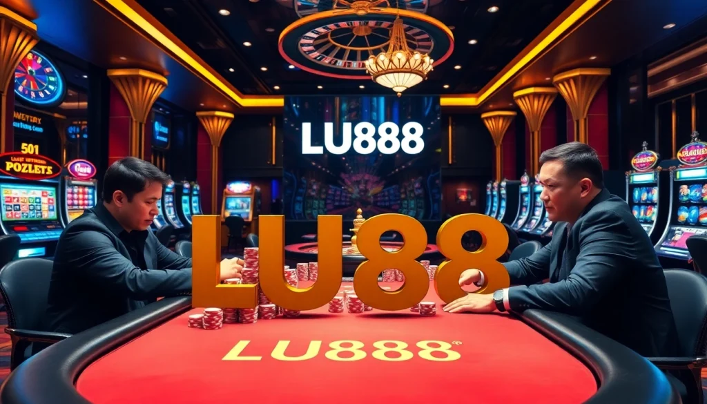 Experience thrilling poker action at LU88 with vibrant casino visuals and exciting gameplay.