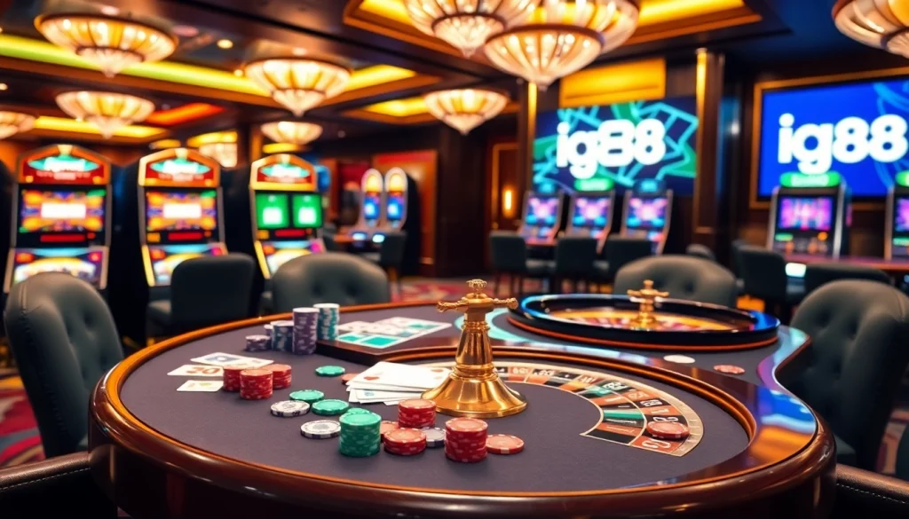 Experience the excitement of betting at iq88 with vibrant casino tables and dynamic gaming action.