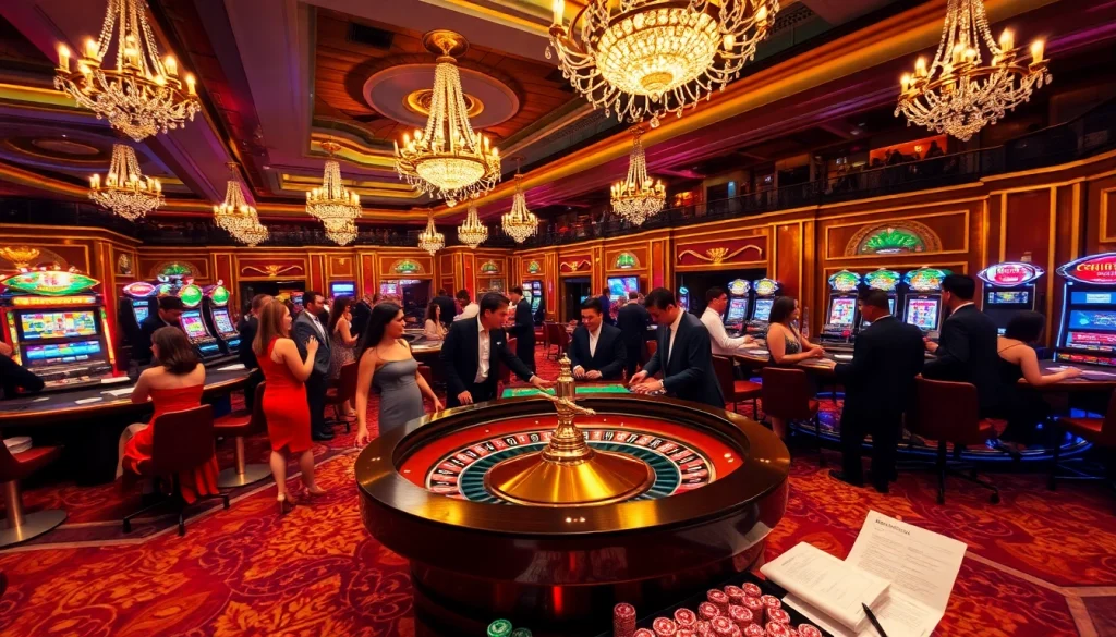 Hello88 casino scene with players at roulette table and vibrant gambling elements.