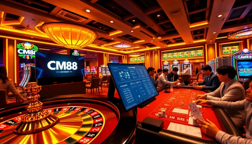 Engaging with CM88 at a vibrant casino table surrounded by chips and a roulette wheel.