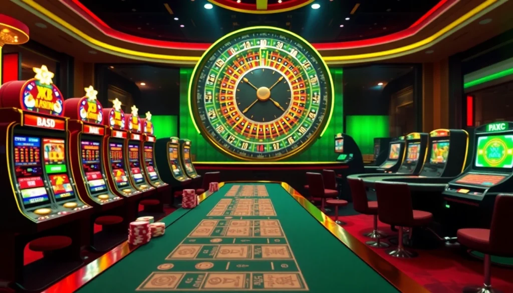 Exciting casino gaming atmosphere showcasing XX88's vibrant interface and thrilling games.