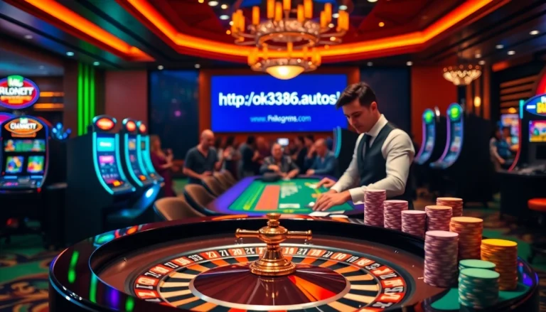 The dynamic casino experience at https://ok8386.autos/ featuring roulette, poker tables, and vibrant slot machines.