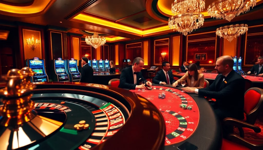 Experience the thrill of BL555 with dazzling casino elements like roulette tables and poker chips.