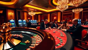 Experience the thrill of BL555 with dazzling casino elements like roulette tables and poker chips.