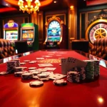 Experience the excitement of gambling with alo789 at a luxurious poker table, showcasing vibrant chips and winning cards.