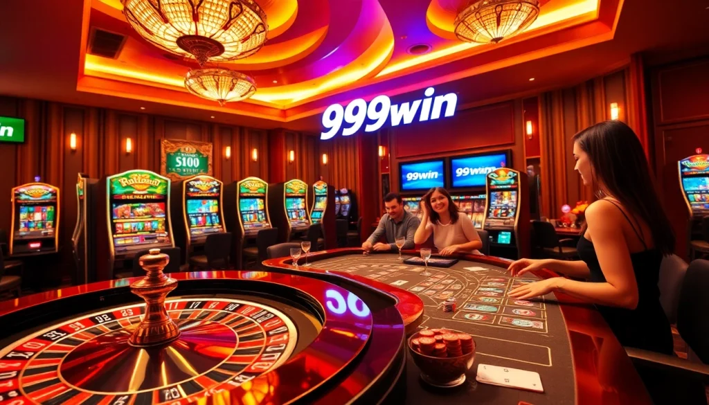 Players enjoy the thrill of winning at 99win casino with vibrant games and luxurious atmosphere.