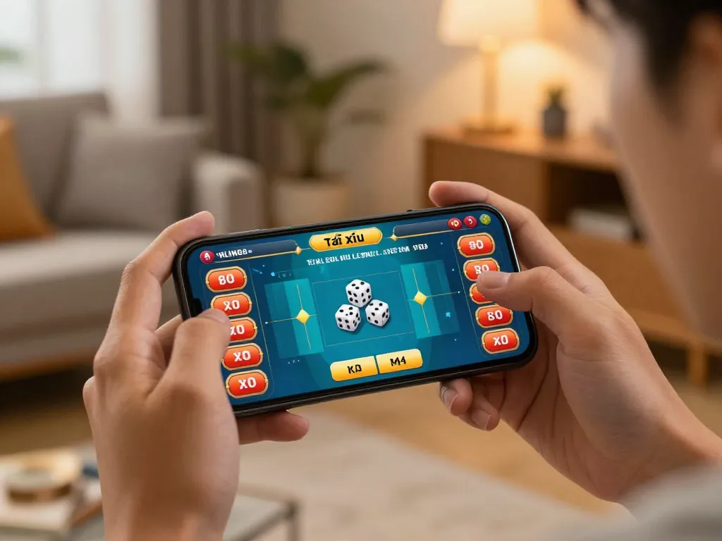 Tài xỉu online gameplay on smartphone showcasing betting options and energetic atmosphere