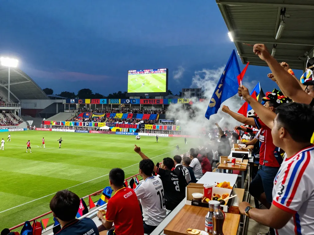 kèo bóng đá hôm nay at a thrilling football match with passionate fans and players in action