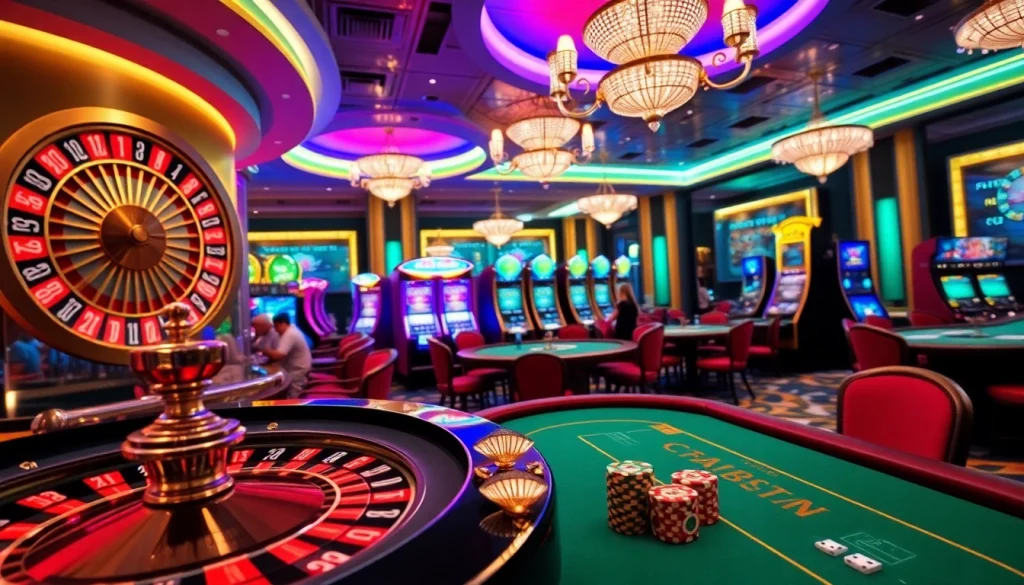 Experience thrilling gameplay at THABET with colorful slot machines and elegant poker tables.