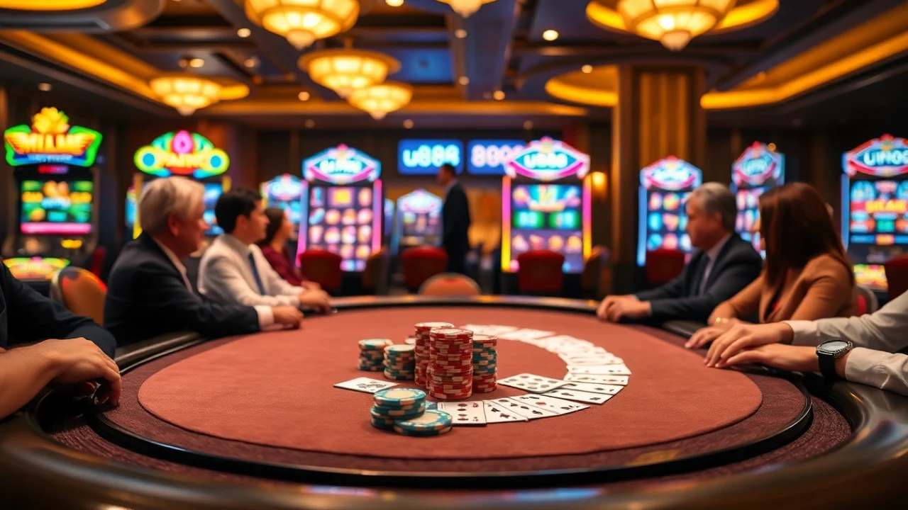 Experience thrilling high-stakes poker at u888 with vibrant chips and exciting gameplay.