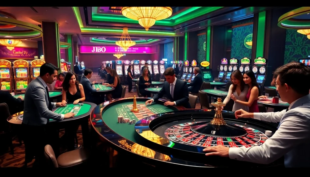 Experience the thrill of high-stakes gambling at JBO's luxurious casino, featuring live dealers and vibrant games.