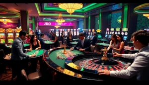 Experience the thrill of high-stakes gambling at JBO's luxurious casino, featuring live dealers and vibrant games.