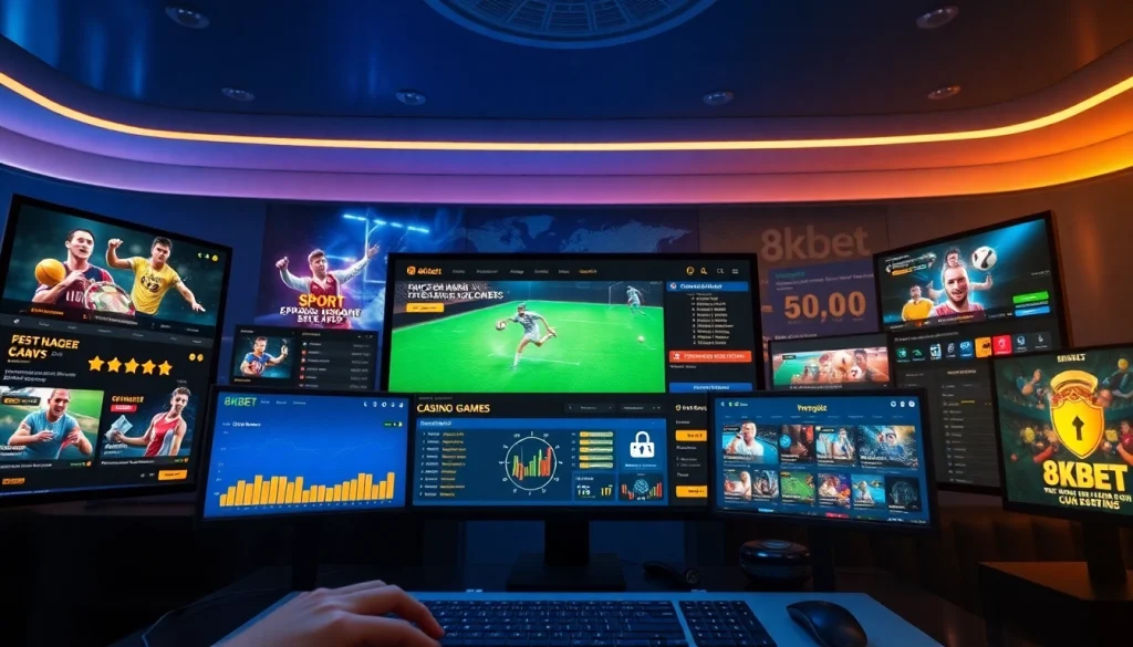 8kbet trang chủ interface showcasing vibrant games and user-friendly betting options.