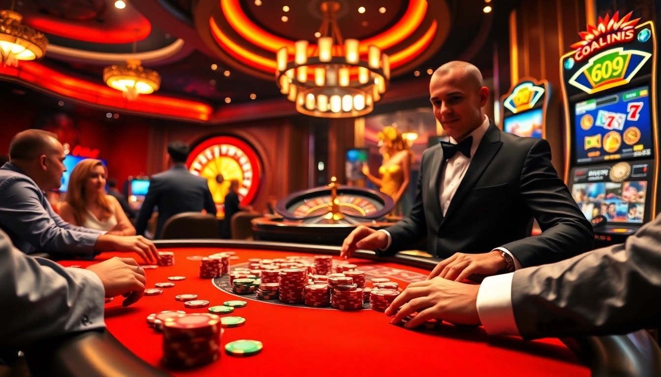Experience the exhilarating vibe of Go99 with vibrant casino tables and exciting game action.