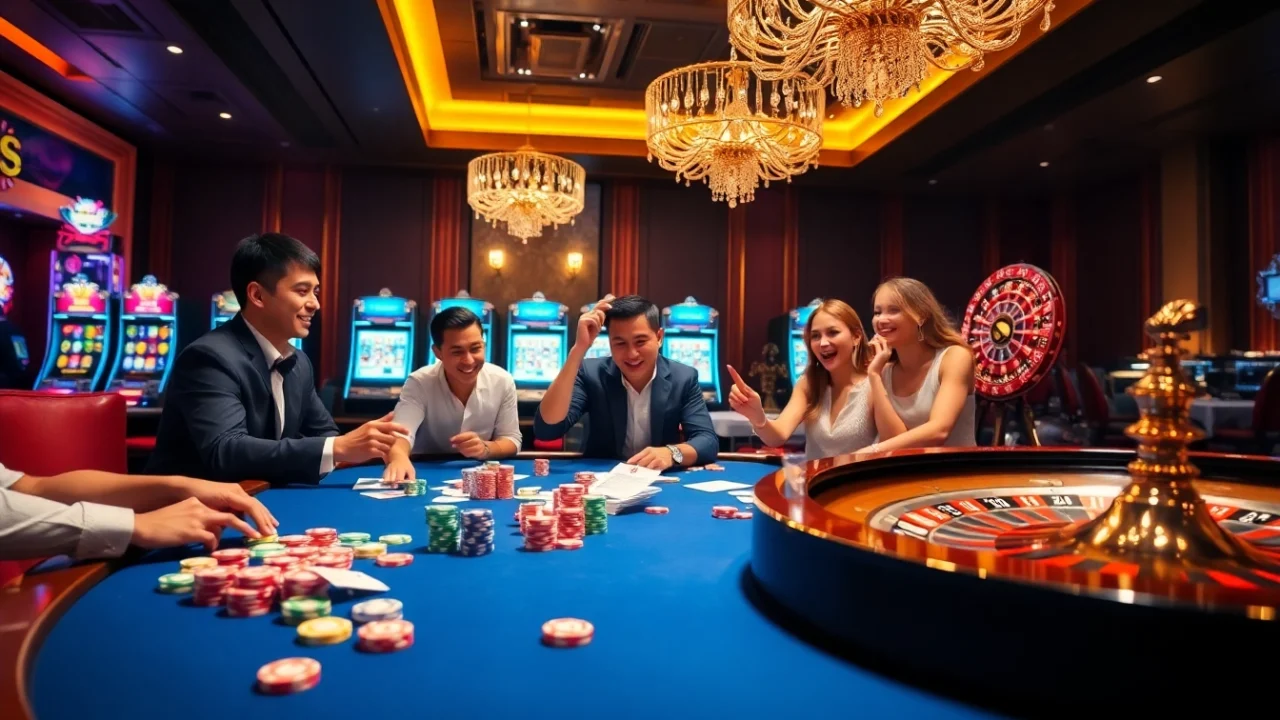 Experience the thrill of winning at https://jtg88.com/ with an exciting casino scene featuring vibrant gambling activities.