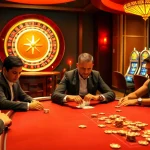 Exciting poker scene at https://tg885.net/ featuring vibrant casino atmosphere and players engaged in the game.