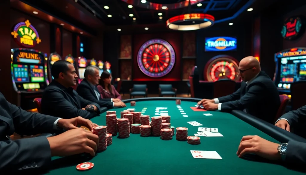 Experience the thrill of betting at TR88.Autos with vibrant gaming tables and excitement in the air.