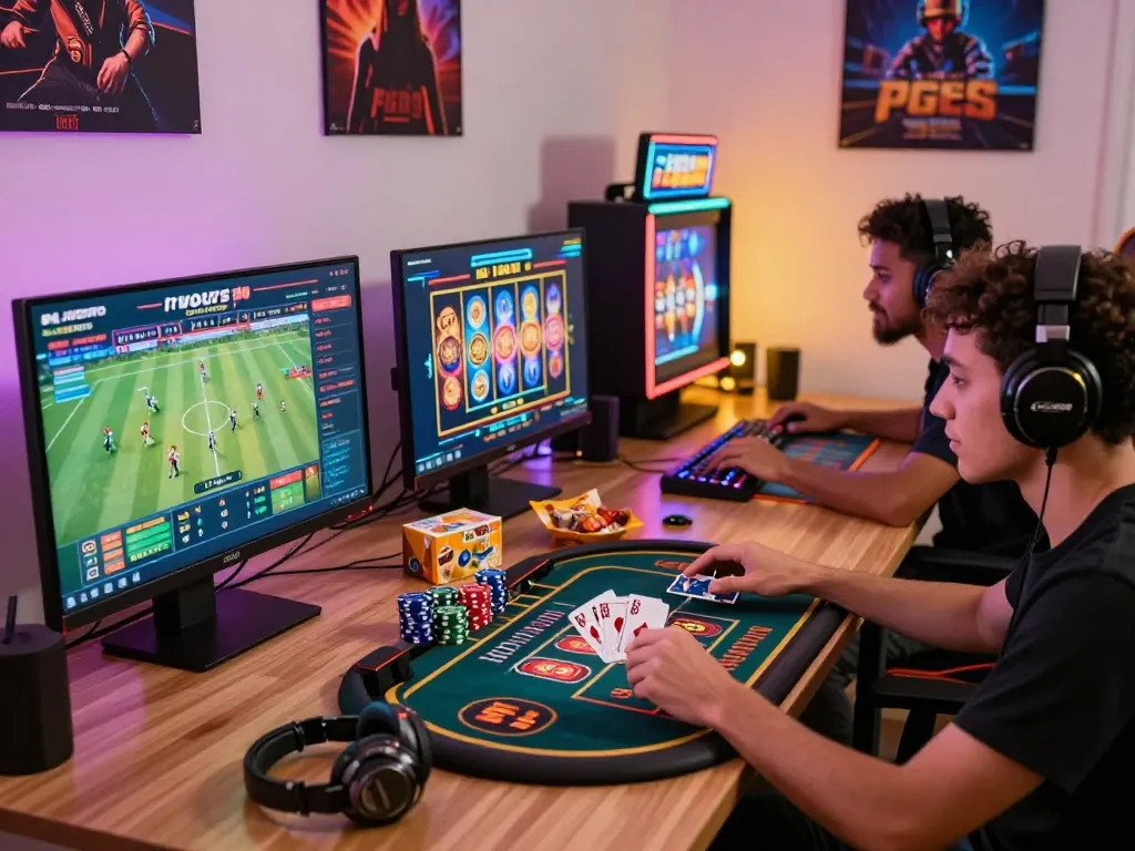 Players enjoying thrilling gaming experiences at PG88 online platform with lively interaction and modern setup.