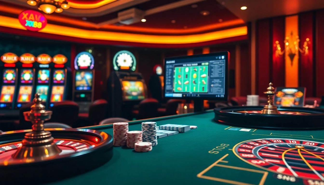 Experience the excitement of XX88 at a luxurious casino table with vibrant colors and thrilling gameplay.