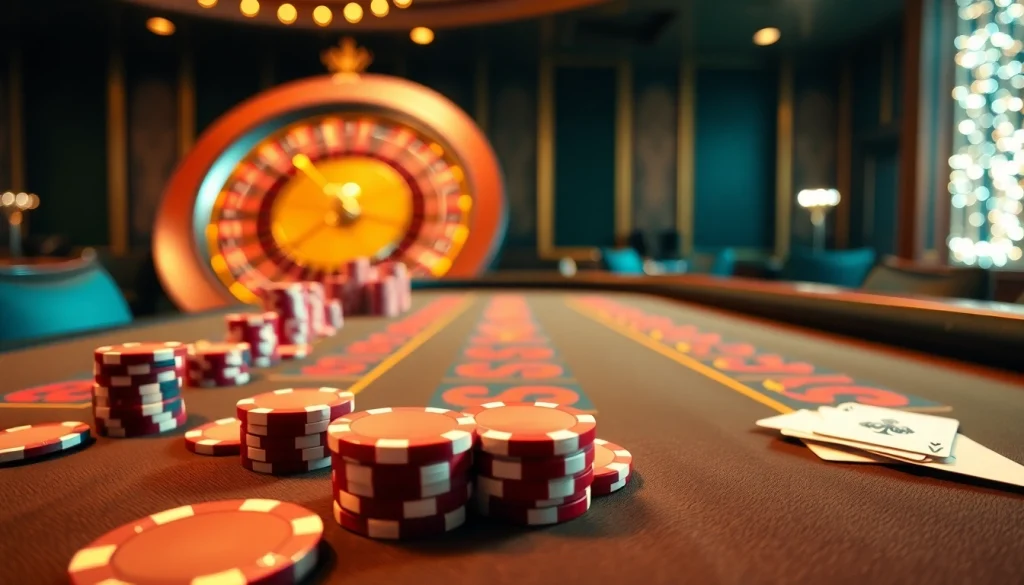 Experience online excitement with https://hitclub4.app/ at a vibrant, luxurious casino table scene.