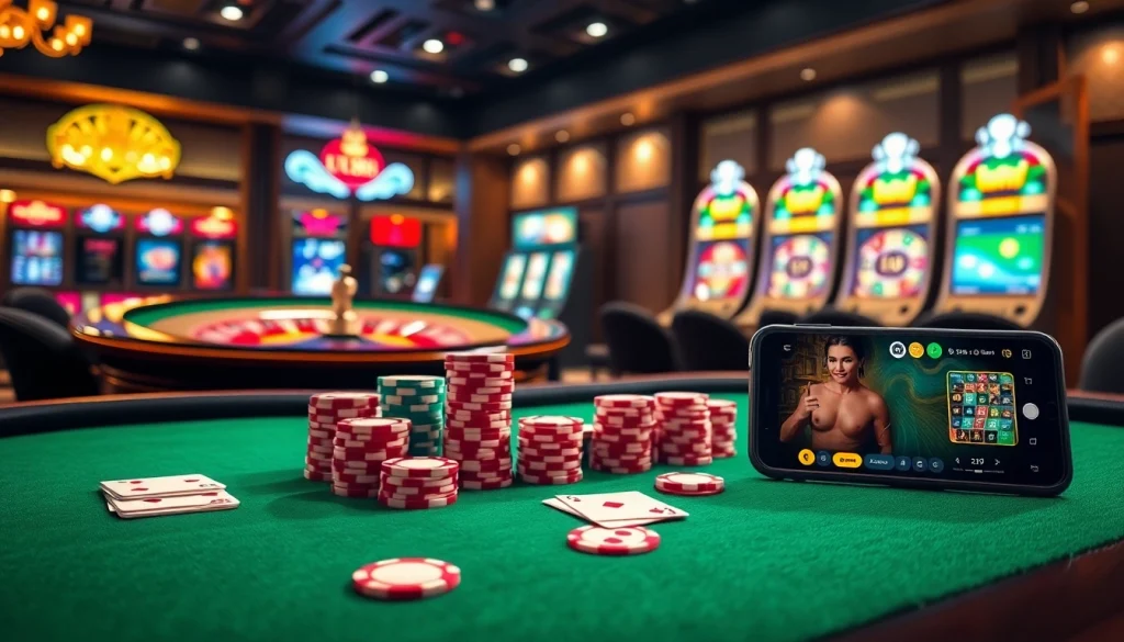 Players engaging with casino games at UU88, showcasing excitement and vibrant gaming experience.