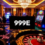 Players enjoying their luck at the roulette table and slot machine at 999E casino.