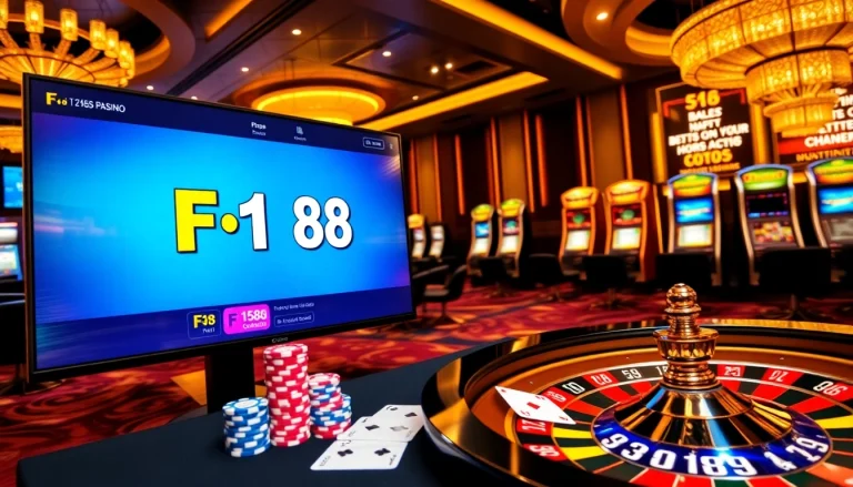 Gamble strategically at F168 with vibrant chips and roulette in a luxury casino setting.