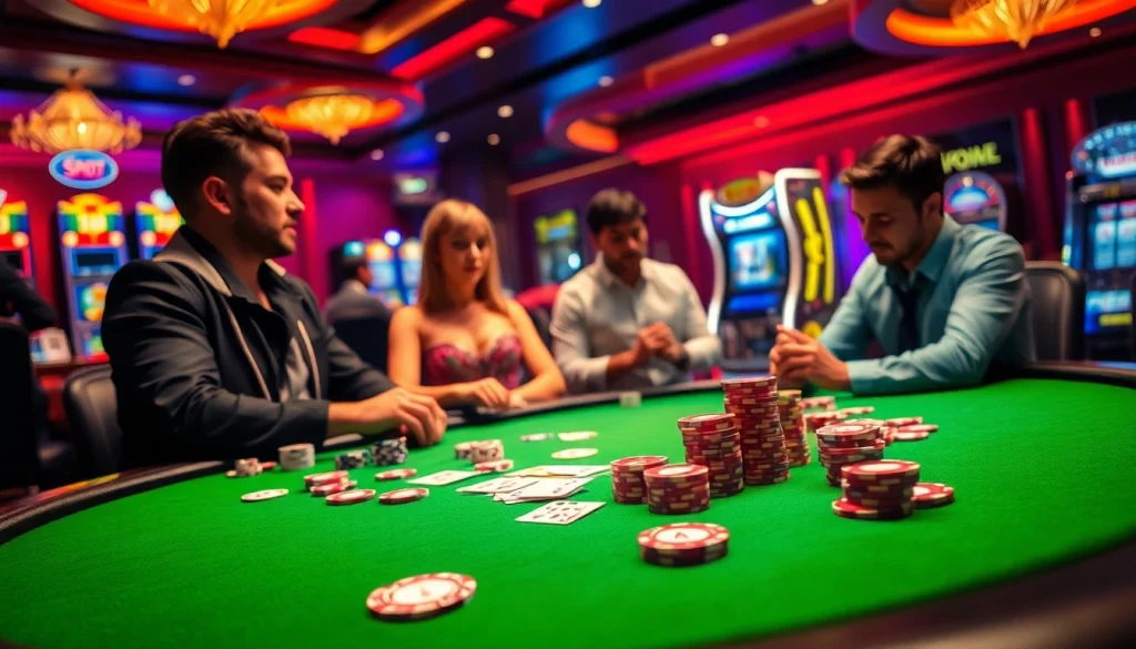 Experience thrilling action with Kèo nhà cái 5 surrounded by engaging gambling elements.