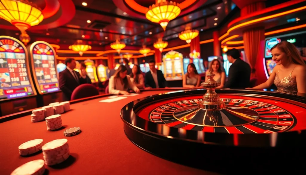 Excited players engage with the roulette table at TG88, showcasing luxury and thrilling casino action.
