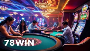 Experience the thrill of gaming at 78WIN with vibrant tables and exciting slot machines.