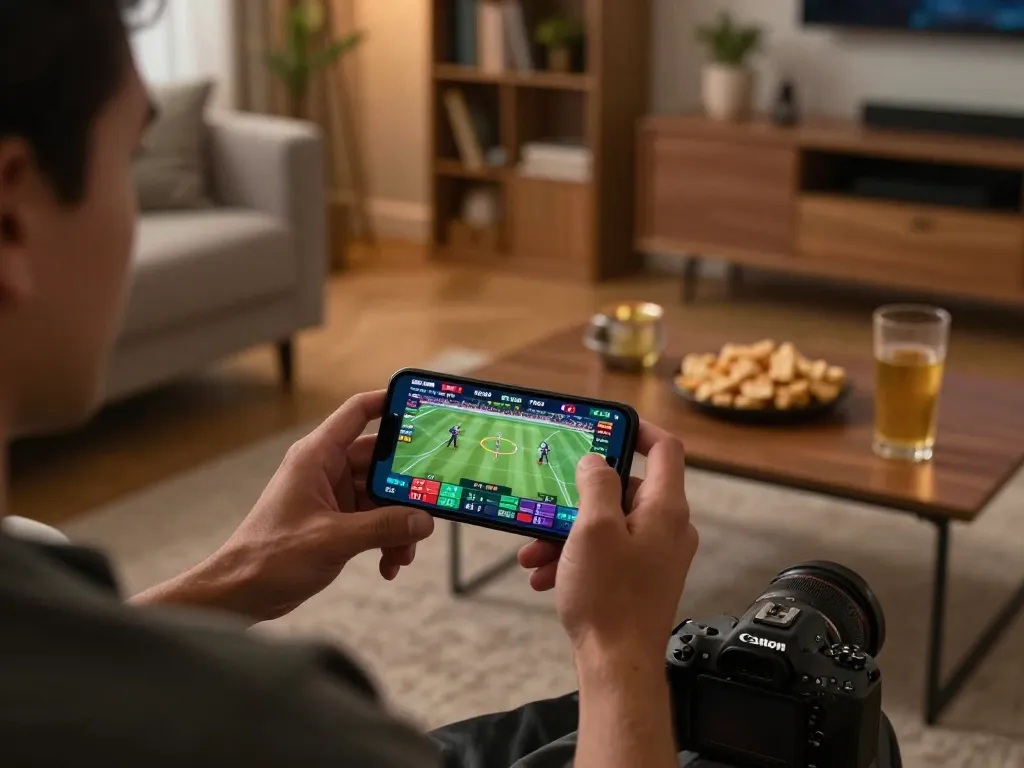 Player engaging in sports betting on the NK88 app, showcasing strategic bets and live match updates.