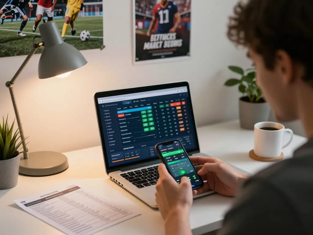 Engaged bettor analyzing live sports odds on smartphone for xi88 sports betting