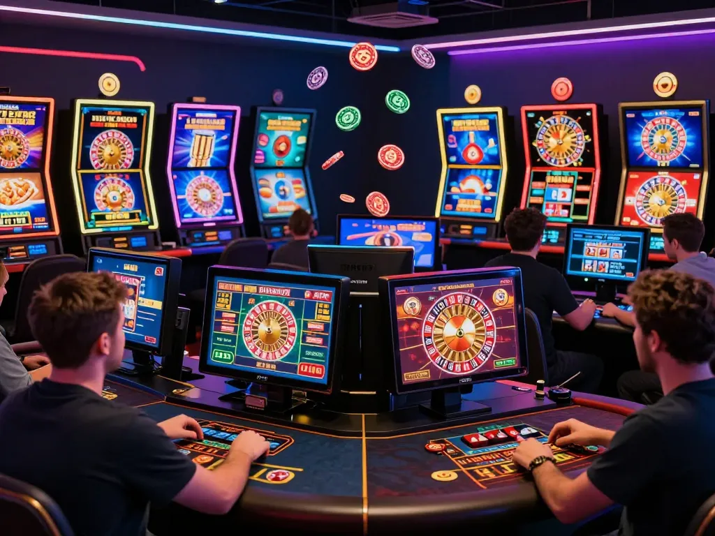 Engaging Lucky88 uy tín online casino scene with players enjoying vibrant games and lively interactions.