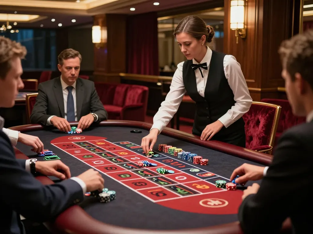 Kong88 players engaged in an exciting roulette game at an upscale casino