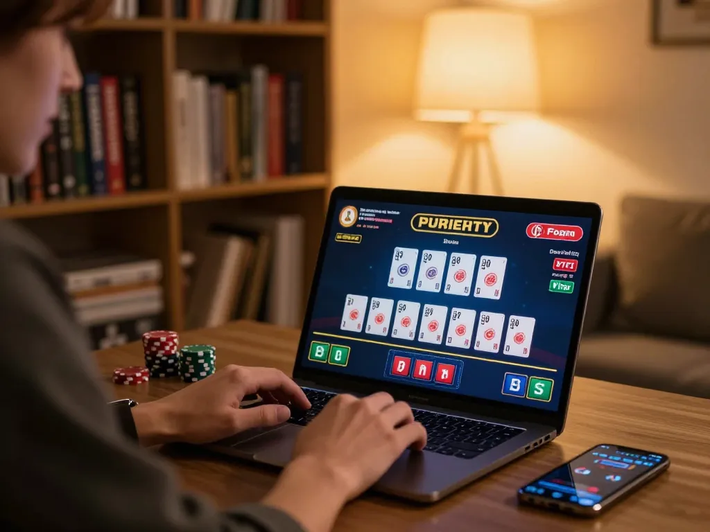 Player at home engaged with gi88's live dealer blackjack, showcasing immersive online gaming experience