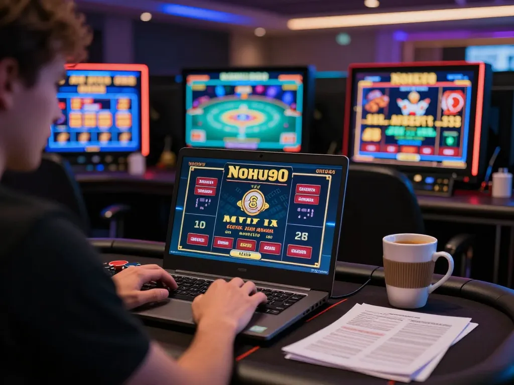Player engaged in strategic gameplay on NOHU90's casino platform, showcasing a dynamic online gaming setup.
