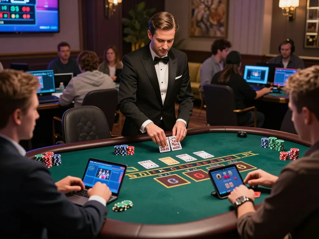 Engaging live dealer baccarat gameplay at fly88 with vibrant player interactions and professional ambiance.