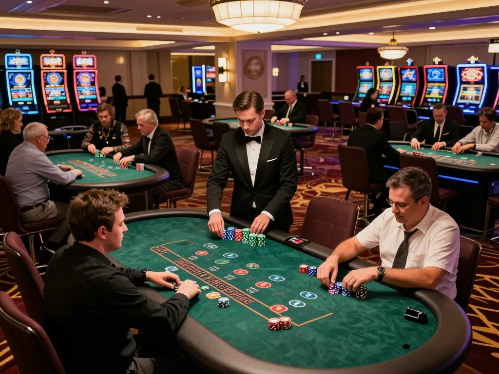 Players engaging in strategic blackjack gameplay at shbet casino with vibrant ambiance and professional dealers.
